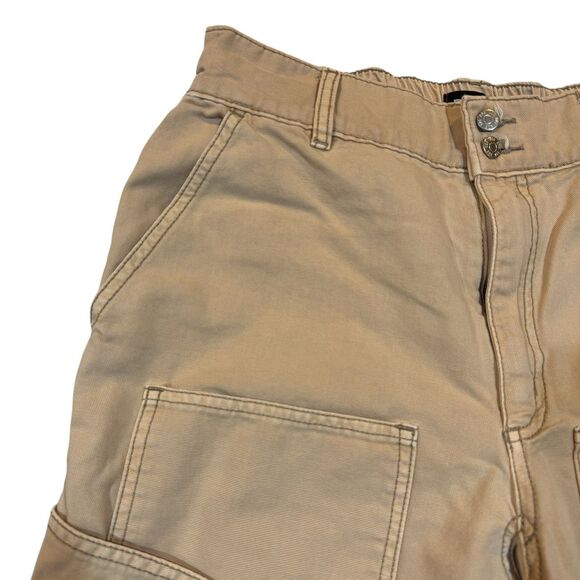 BDG Urban Outfitters Cargo Joggers M Tan Raw Hem Distressed Streetwear - Picture 16 of 16